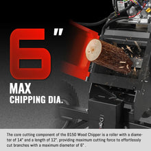 Load image into Gallery viewer, 6 inch KOHLER E-Start 429cc 14HP Gas Powered 4 - Wheel Drum Wood Chipper with Taillight , B150