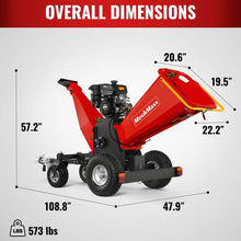 Load image into Gallery viewer, 6 inch KOHLER E-Start 429cc 14HP Gas Powered 4 - Wheel Drum Wood Chipper with Taillight , B150