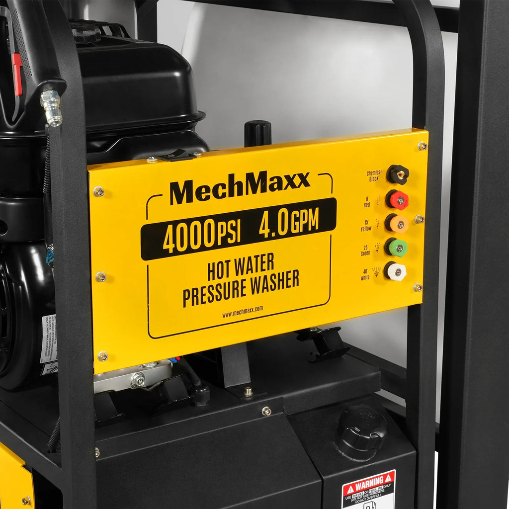 MechMaxx 4000 PSI 4 GPM ZONSEN E-Start Engine Hot Water Pressure Washer Skid Mounted with 245 Gal Tank,  HPW40DBT
