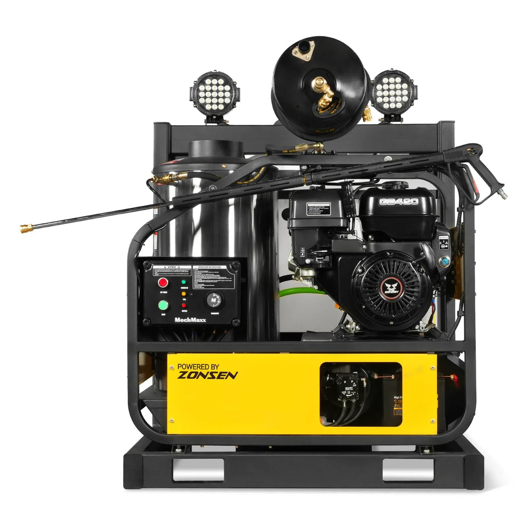 MechMaxx 4000 PSI 4 GPM ZONSEN E-Start Engine Hot Water Pressure Washer Skid Mounted with 245 Gal Tank,  HPW40DBT