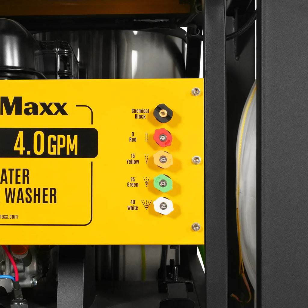 MechMaxx 4000 PSI 4 GPM ZONSEN E-Start Engine Hot Water Pressure Washer Skid Mounted with 175 Gal Tank,  HPW40DT