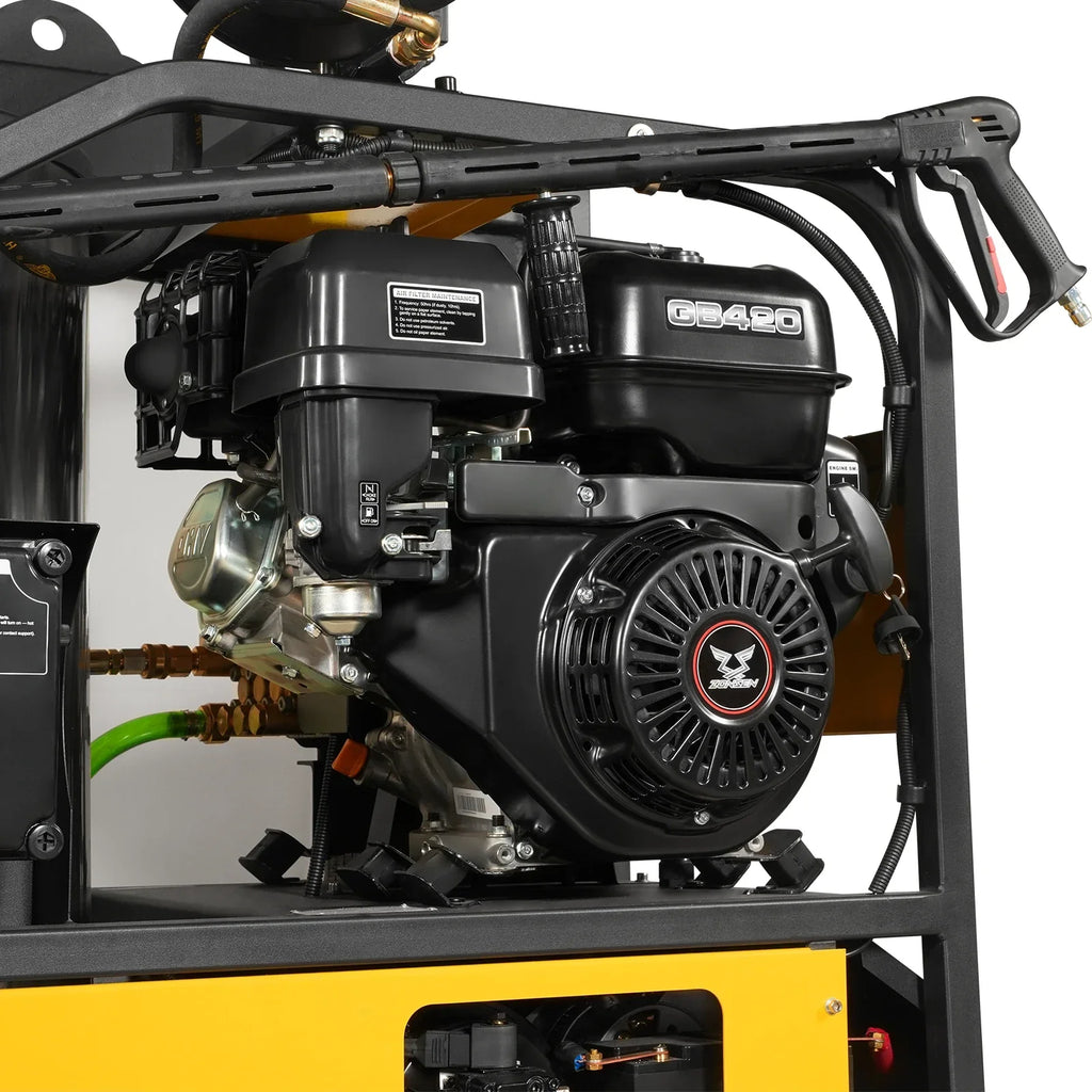 MechMaxx 4000 PSI 4 GPM ZONSEN E-Start Engine Hot Water Pressure Washer Skid Mounted with 175 Gal Tank,  HPW40DT