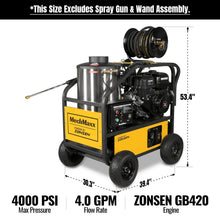Load image into Gallery viewer, MechMaxx 4000 PSI 4 GPM ZONSEN E-Start Engine Hot Water Pressure Washer with Hose Reel,  HPW40D