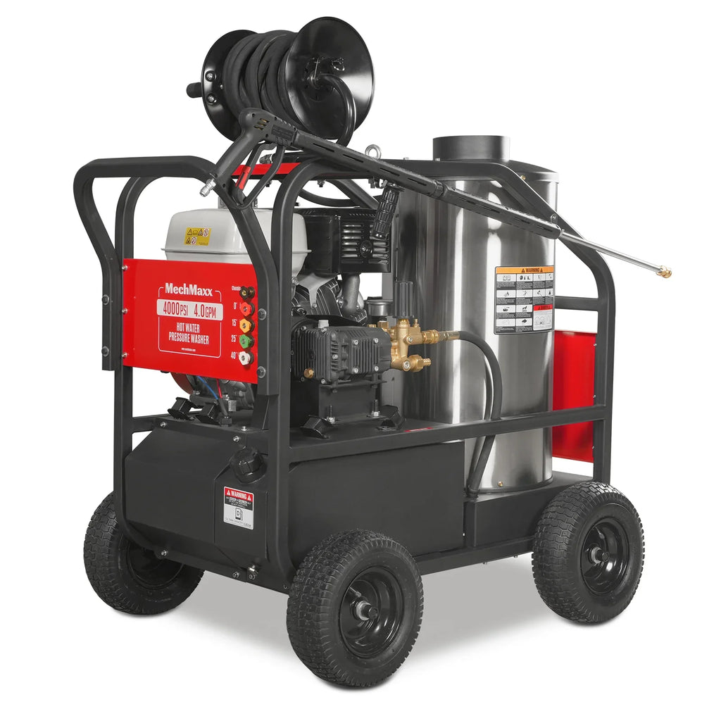 MechMaxx 4000 PSI 4 GPM HONDA E-Start Engine Hot Water Pressure Washer with Hose Reel,  HPW40H