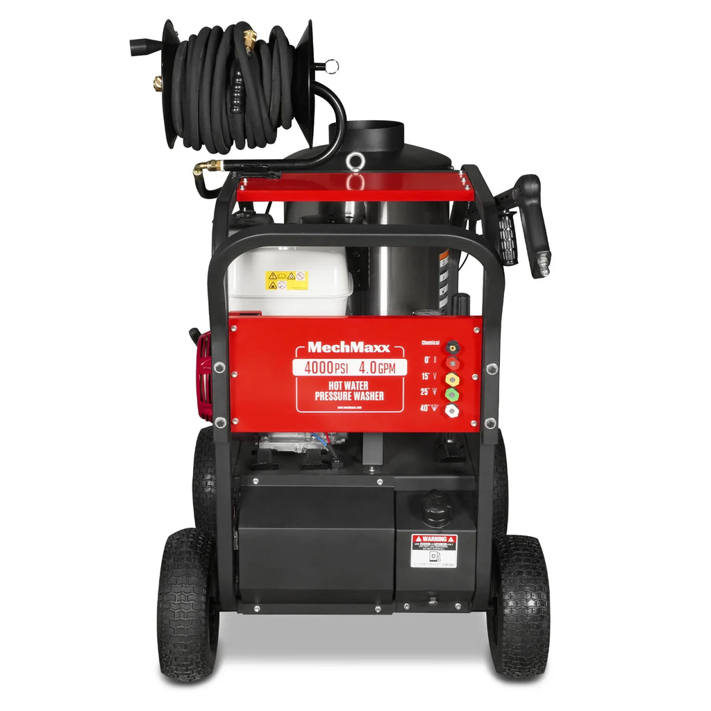 MechMaxx 4000 PSI 4 GPM HONDA E-Start Engine Hot Water Pressure Washer with Hose Reel,  HPW40H