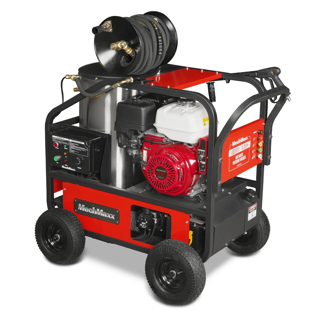 MechMaxx 4000 PSI 4 GPM HONDA E-Start Engine Hot Water Pressure Washer with Hose Reel,  HPW40H