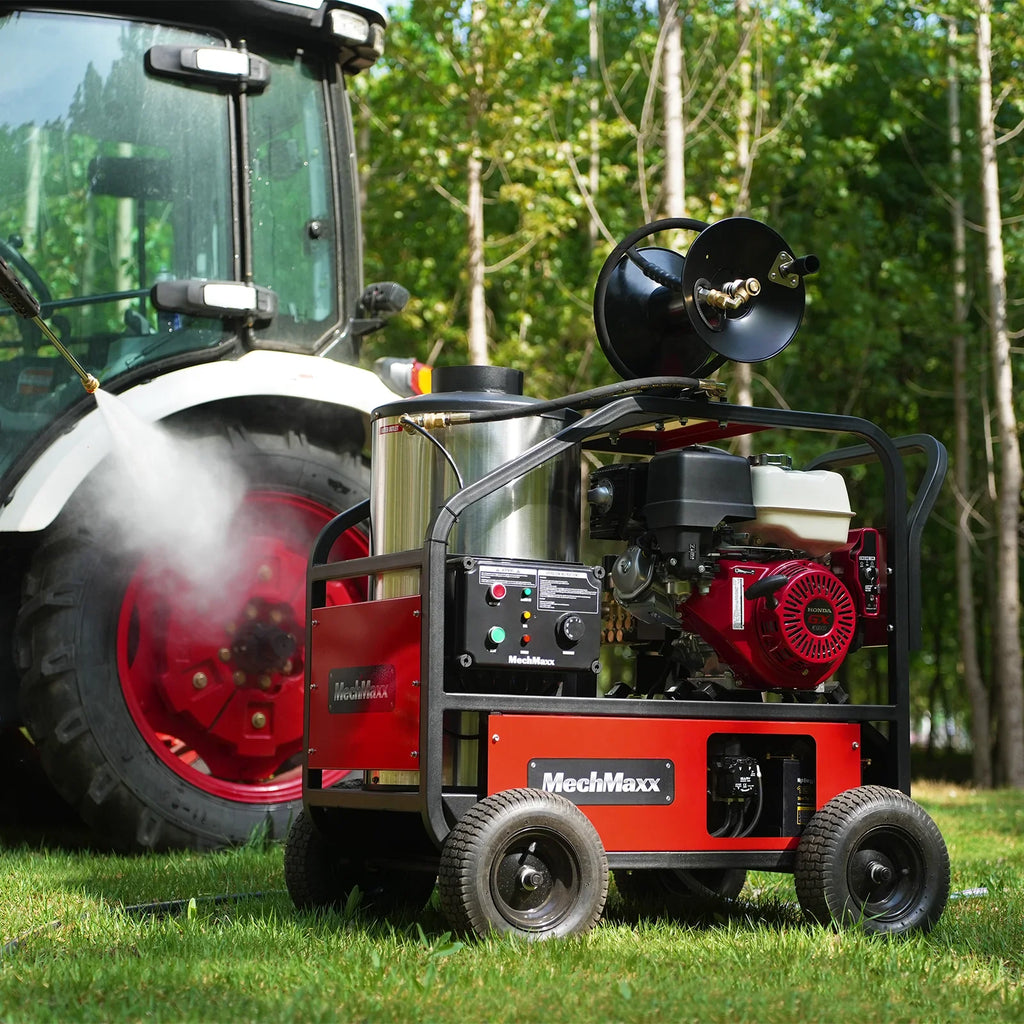 MechMaxx 4000 PSI 4 GPM HONDA E-Start Engine Hot Water Pressure Washer with Hose Reel,  HPW40H