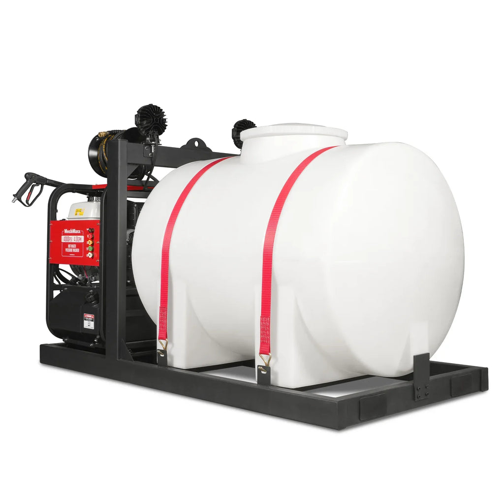 MechMaxx 4000 PSI 4 GPM HONDA E-Start Engine Hot Water Pressure Washer Skid Mounted with 245 Gal Tank, HPW40HBT