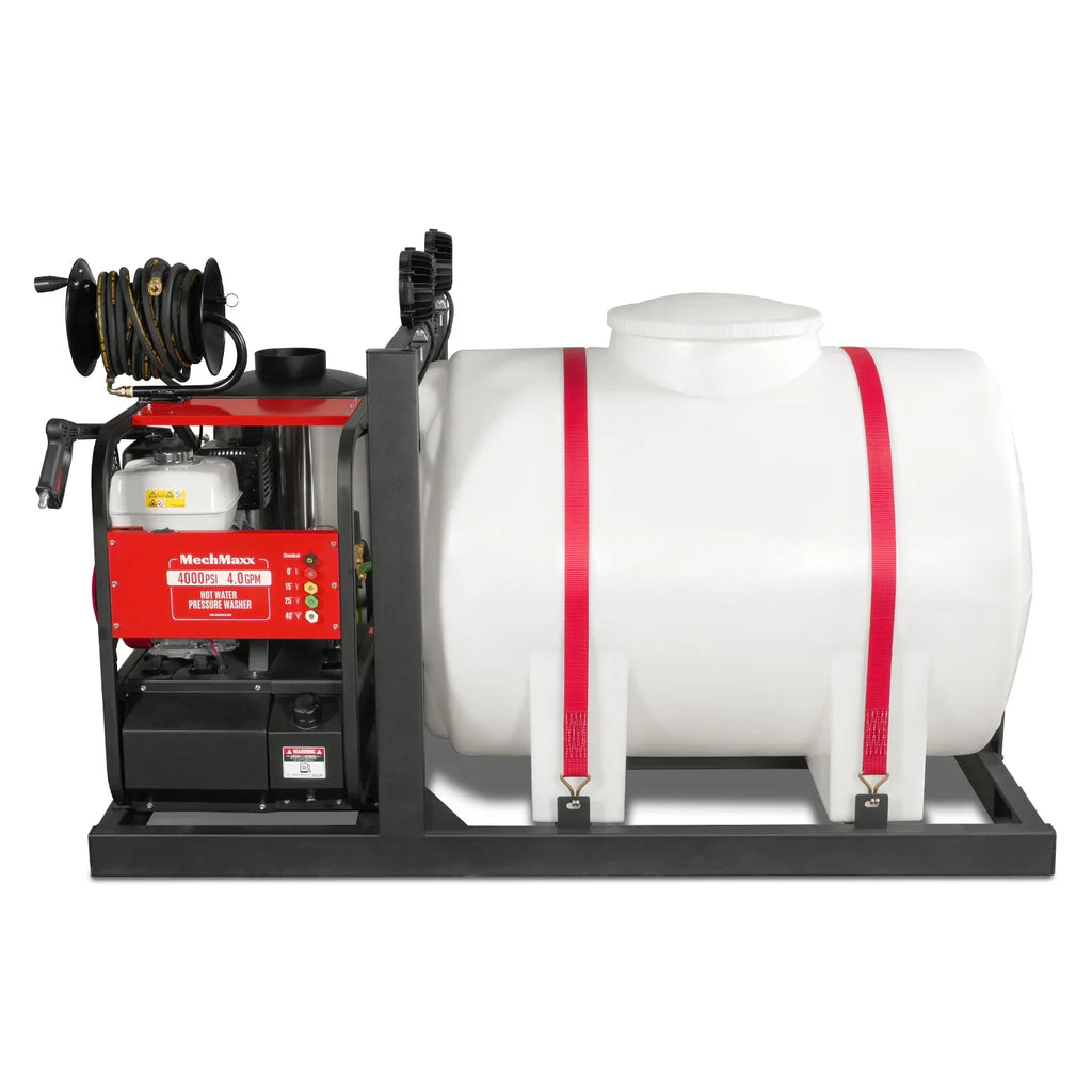 MechMaxx 4000 PSI 4 GPM HONDA E-Start Engine Hot Water Pressure Washer Skid Mounted with 245 Gal Tank, HPW40HBT