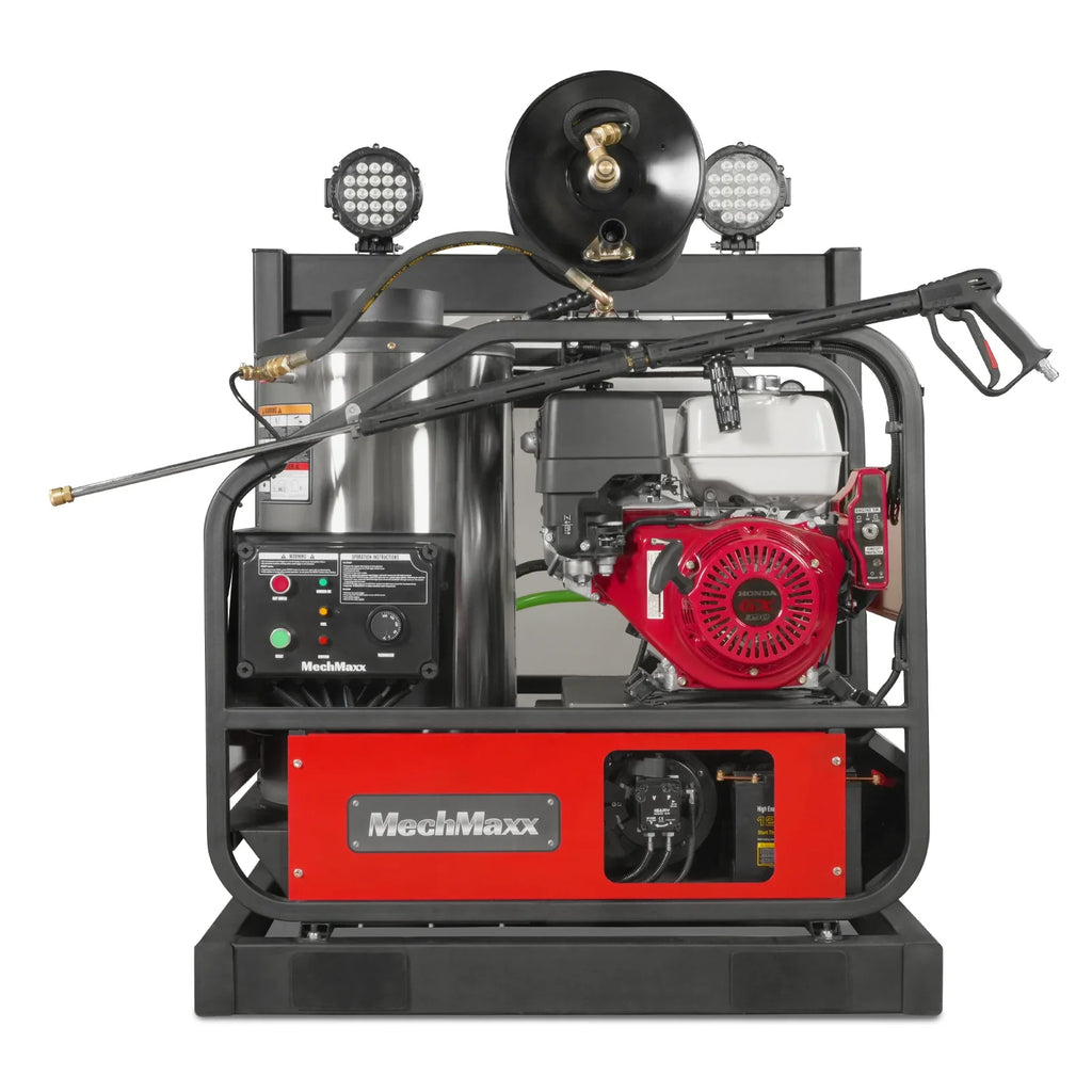 MechMaxx 4000 PSI 4 GPM HONDA E-Start Engine Hot Water Pressure Washer Skid Mounted with 245 Gal Tank, HPW40HBT