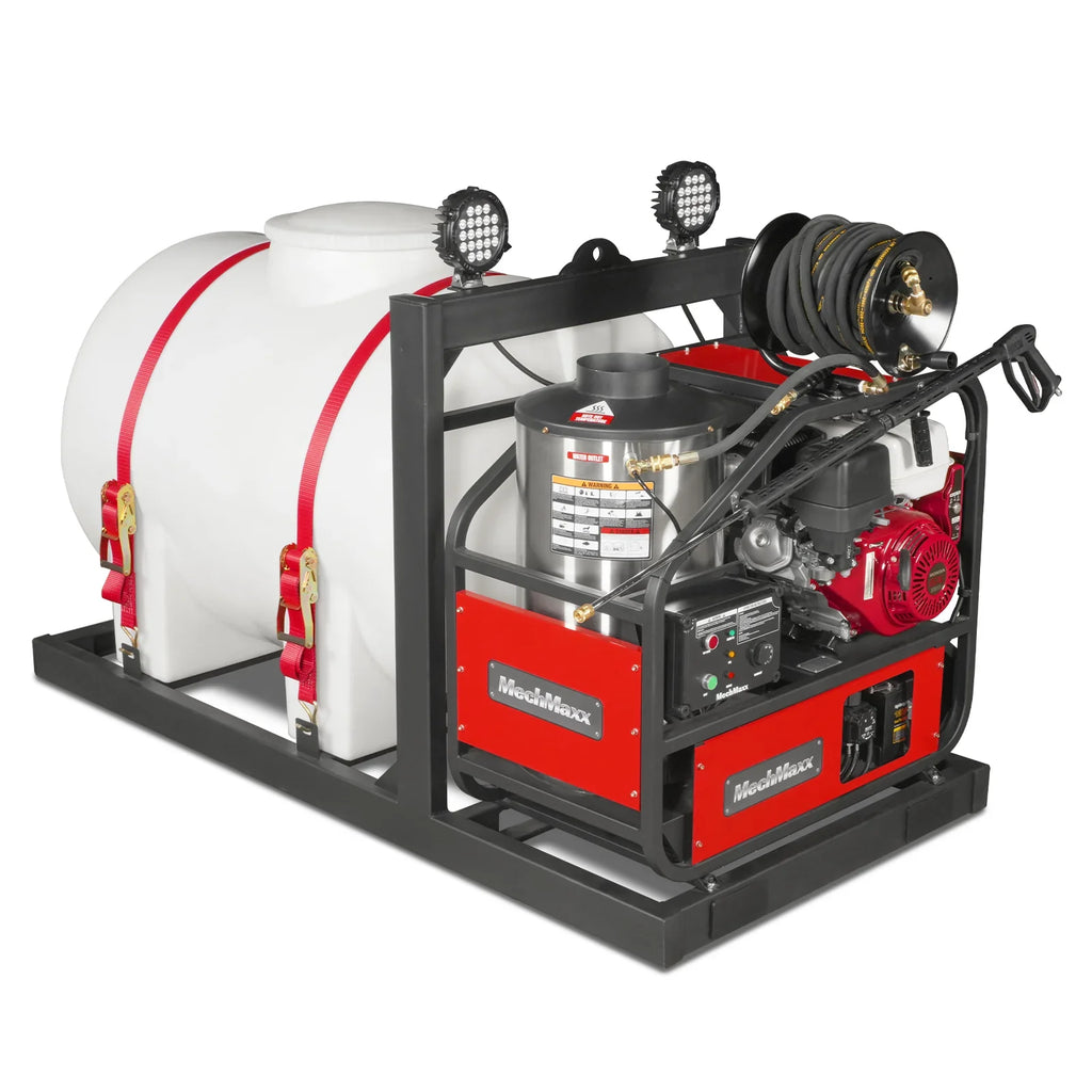 MechMaxx 4000 PSI 4 GPM HONDA E-Start Engine Hot Water Pressure Washer Skid Mounted with 245 Gal Tank, HPW40HBT
