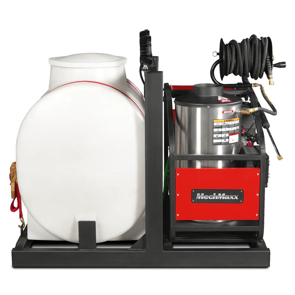MechMaxx 4000 PSI 4 GPM HONDA E-Start Engine Hot Water Pressure Washer Skid Mounted with 175 Gal Tank,  HPW40HT