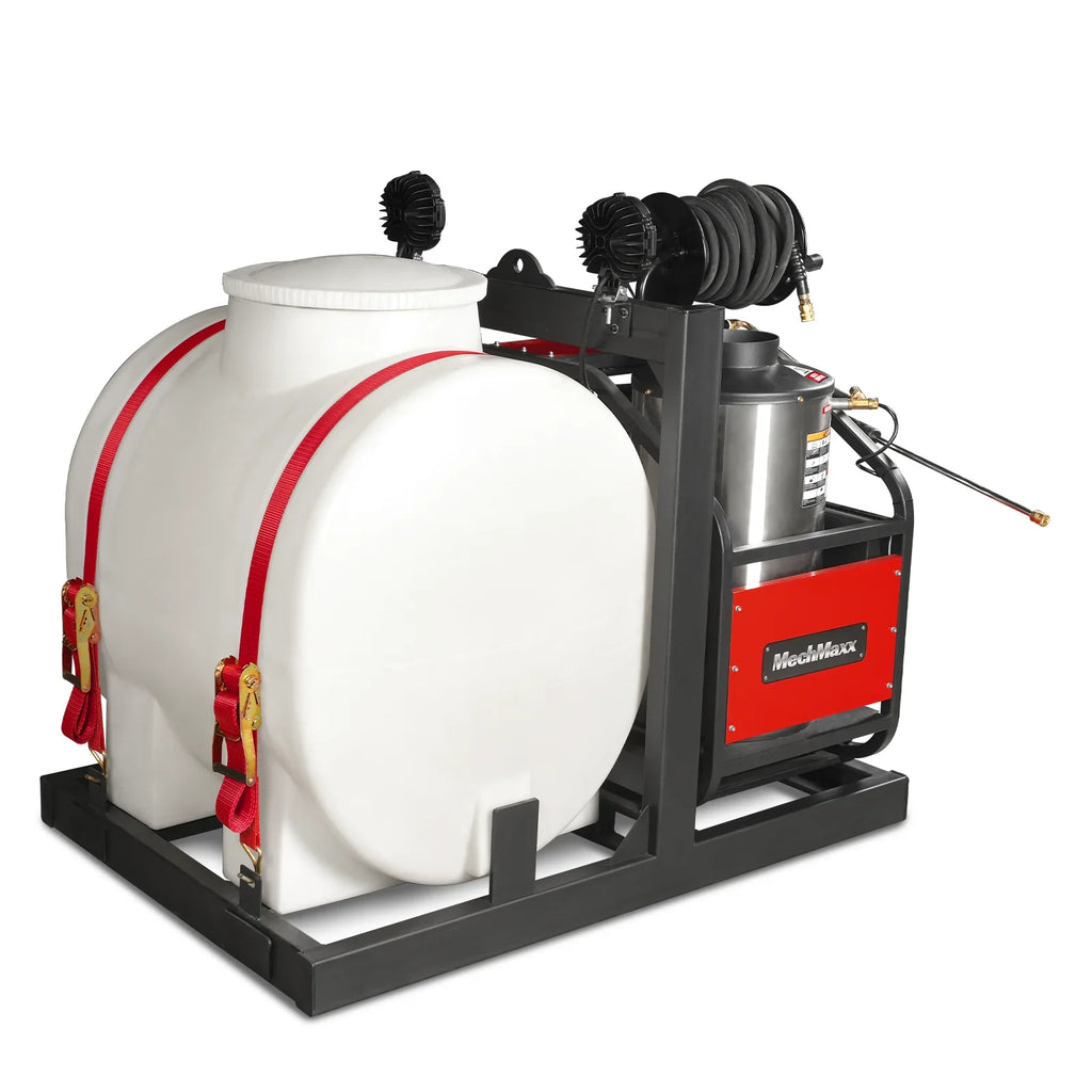MechMaxx 4000 PSI 4 GPM HONDA E-Start Engine Hot Water Pressure Washer Skid Mounted with 175 Gal Tank,  HPW40HT