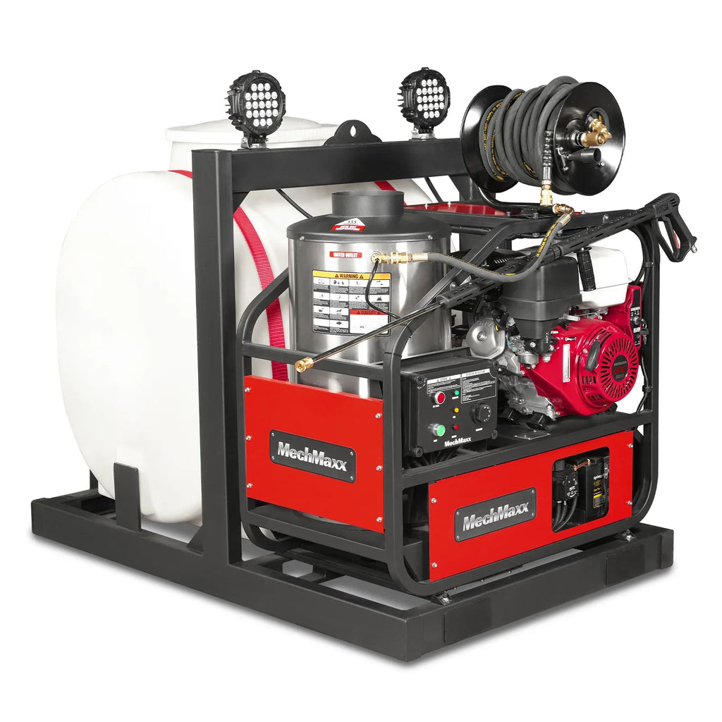 MechMaxx 4000 PSI 4 GPM HONDA E-Start Engine Hot Water Pressure Washer Skid Mounted with 175 Gal Tank,  HPW40HT