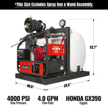 Load image into Gallery viewer, MechMaxx 4000 PSI 4 GPM HONDA E-Start Engine Hot Water Pressure Washer Skid Mounted with 175 Gal Tank,  HPW40HT