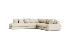 Load image into Gallery viewer, Wodge Modular Chaise Corner Sofa - Large Right Hand - Slubby - Whipped Cream - White