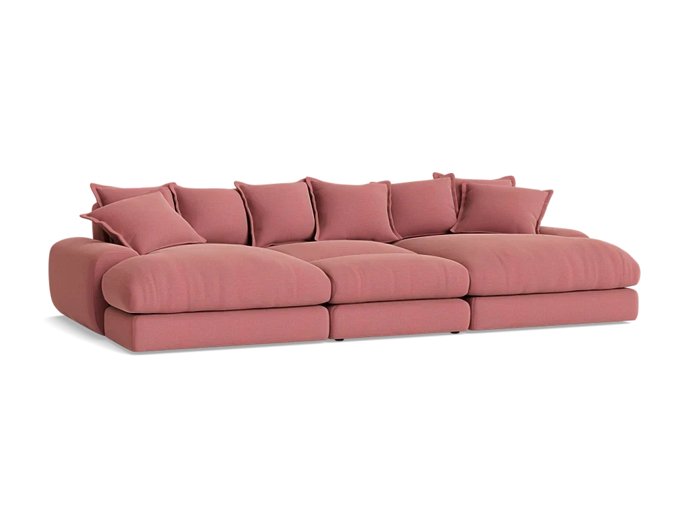 Wodge Chaise Movie Sofa - Cinema - Twill - Whipped Cream - White