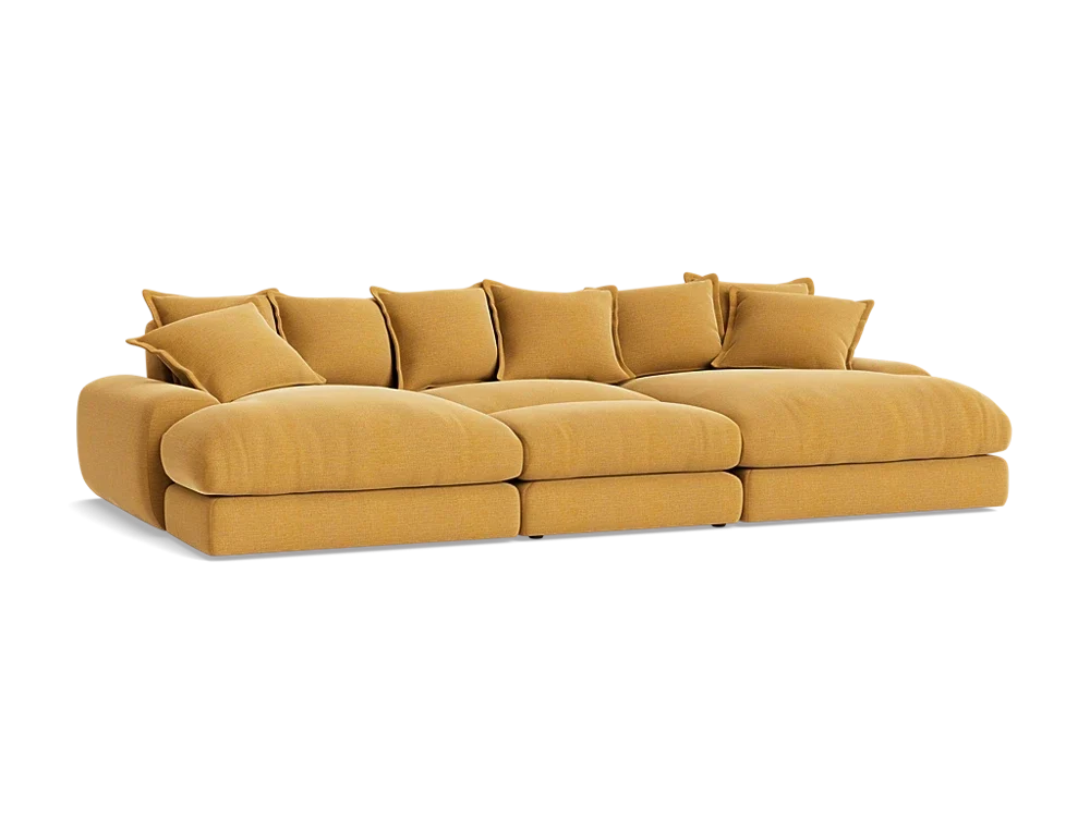 Wodge Chaise Movie Sofa - Cinema - Twill - Whipped Cream - White