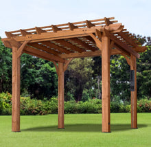 Load image into Gallery viewer, Backyard Discovery Beaumont 10 x 10 ft. Cedar Wood Pergola with PowerPort