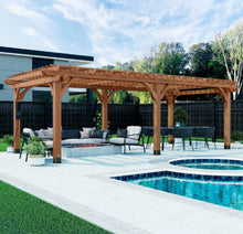 Load image into Gallery viewer, Backyard Discovery Beaumont 24 ft. x 12 ft. Cedar Wood Pergola with PowerPort