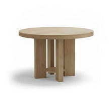 Load image into Gallery viewer, Marlon Whitewash Oak Round Dining Table Set - 4 Seater - Freya Sand Dining Chairs - Whitewash Oak Legs
