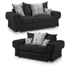 Load image into Gallery viewer, Milan Chesterfield Fabric 3 + 2 Seater Sofa Suite - Scatter Back