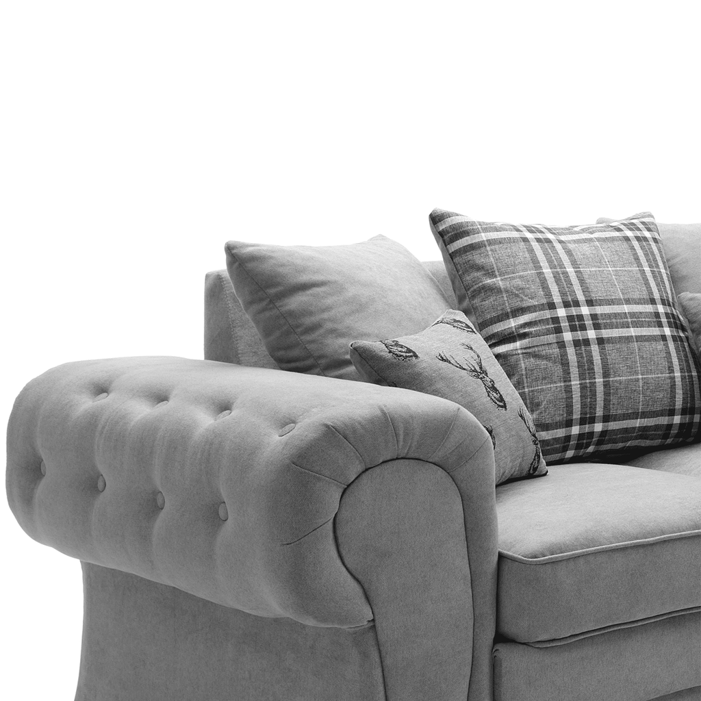 Milan Chesterfield Fabric 3 + 2 Seater Sofa Suite - Scatter Back