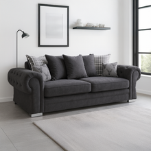 Load image into Gallery viewer, Milan Chesterfield Fabric 3 + 2 Seater Sofa Suite - Scatter Back