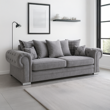 Load image into Gallery viewer, Milan Chesterfield Fabric 3 + 2 Seater Sofa Suite - Scatter Back