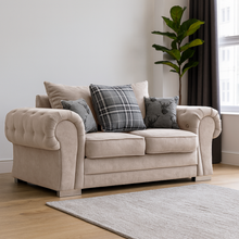 Load image into Gallery viewer, Milan Chesterfield Fabric 3 + 2 Seater Sofa Suite - Scatter Back