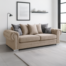 Load image into Gallery viewer, Milan Chesterfield Fabric 3 + 2 Seater Sofa Suite - Scatter Back