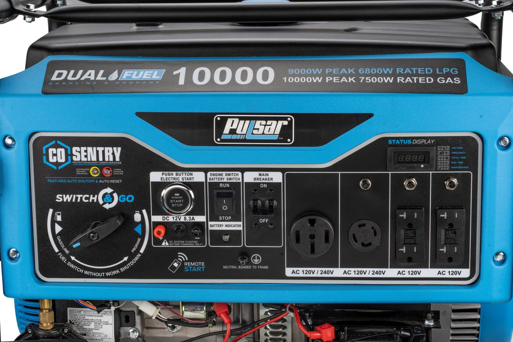 Pulsar PG10000BRCO Pulsar 10,000 Watt Dual Fuel Generator with Recoil, Remote, Push Button Start & CO Alert