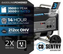 Load image into Gallery viewer, Pulsar PG3500MRCO 3,500-Watt Gasoline Powered Generator with CO Shutdown Sensor and Mobility Kit