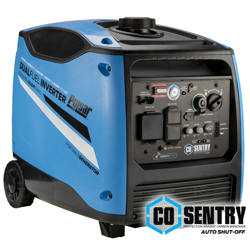 Pulsar PG4500BISRCO 4,500-Watt Remote Start Dual-Fuel Inverter Generator with CO Shutdown Sensor
