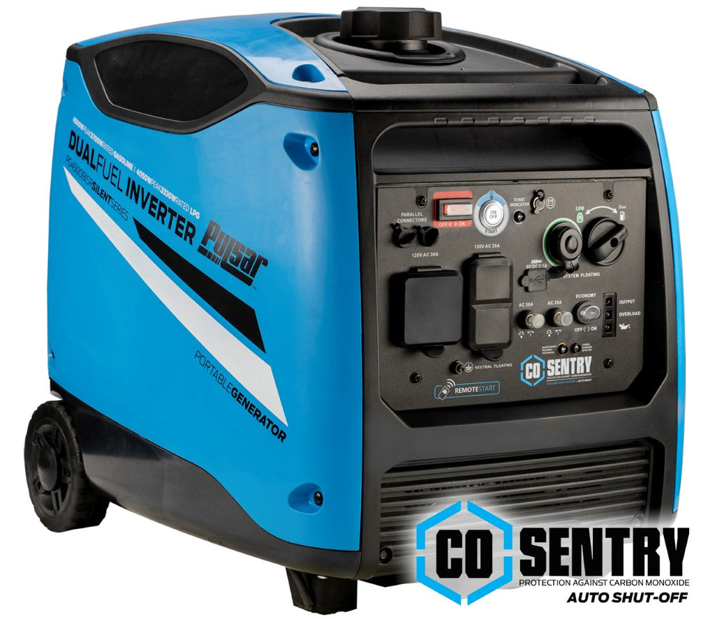 Pulsar PG4500BISRCO 4,500-Watt Remote Start Dual-Fuel Inverter Generator with CO Shutdown Sensor
