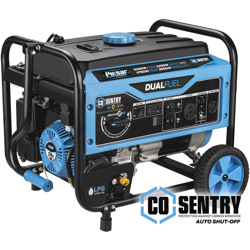 Pulsar PG5250BCO 5,250-Watt Dual-Fuel Generator with CO Shutdown Sensor