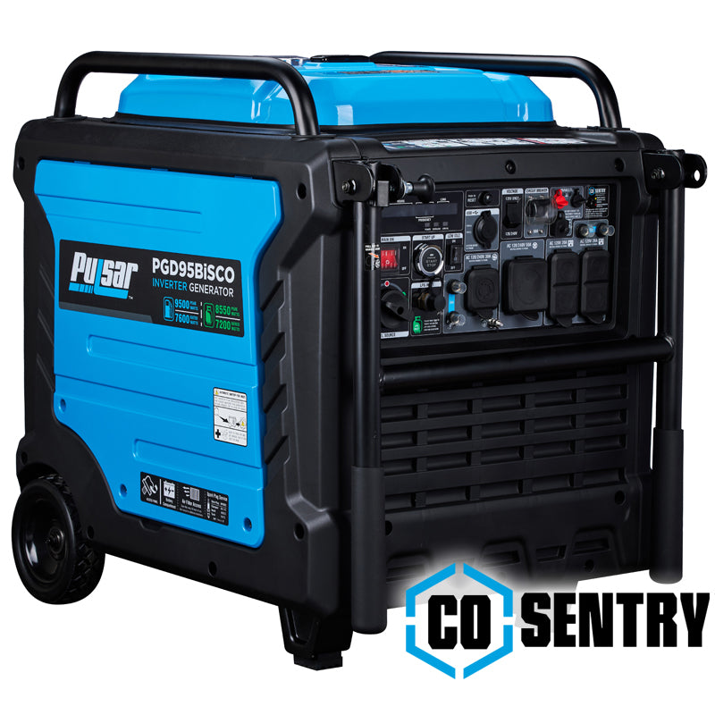 Pulsar PGD95BISCO Pulsar 9,500 Watt Super Quiet Dual Fuel Inverter Generator with CO Alert and Remote Start