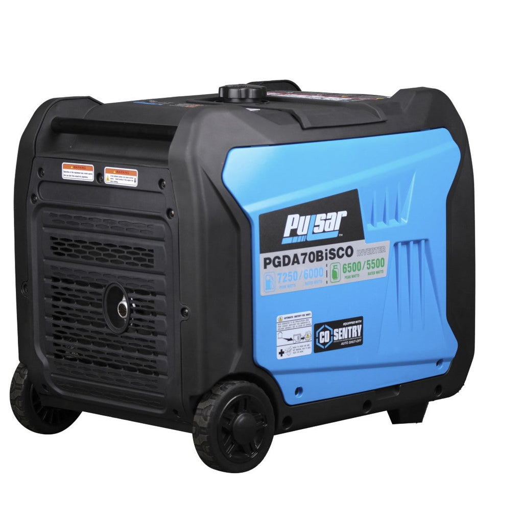 Pulsar PGDA70BISCO 7,250-Watt Super Quiet Dual-Fuel Inverter Generator with CO Alert and Remote Start