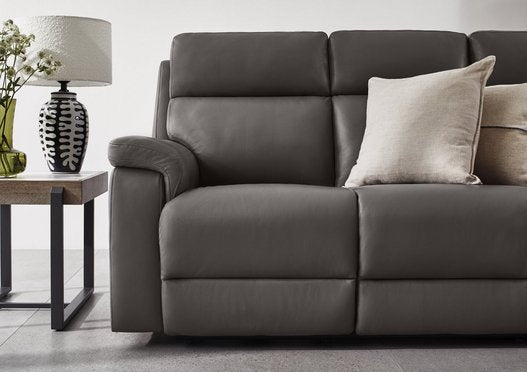 Raven Set of Two 3 Seater Leather Power Recliner Sofas