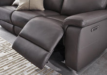 Load image into Gallery viewer, Raven Set of Two 3 Seater Leather Power Recliner Sofas