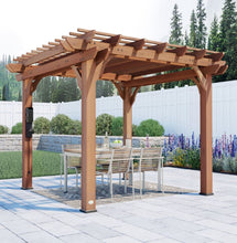 Load image into Gallery viewer, Backyard Discovery Beaumont 10 x 10 ft. Cedar Wood Pergola with PowerPort