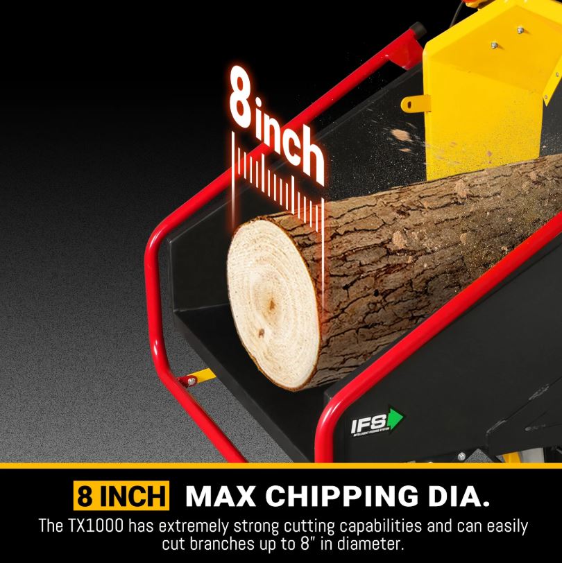 35hp 1000cc ZONSEN E-Start 8 inch Gas Powered Commerical Wood Chipper with Intelligent Hydraulic Feeding System , CROBA TX1000