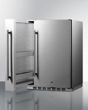 Load image into Gallery viewer, Summit | Shallow Depth 24" Wide Outdoor Built-In Refrigerator with Slide-Out Storage Compartment