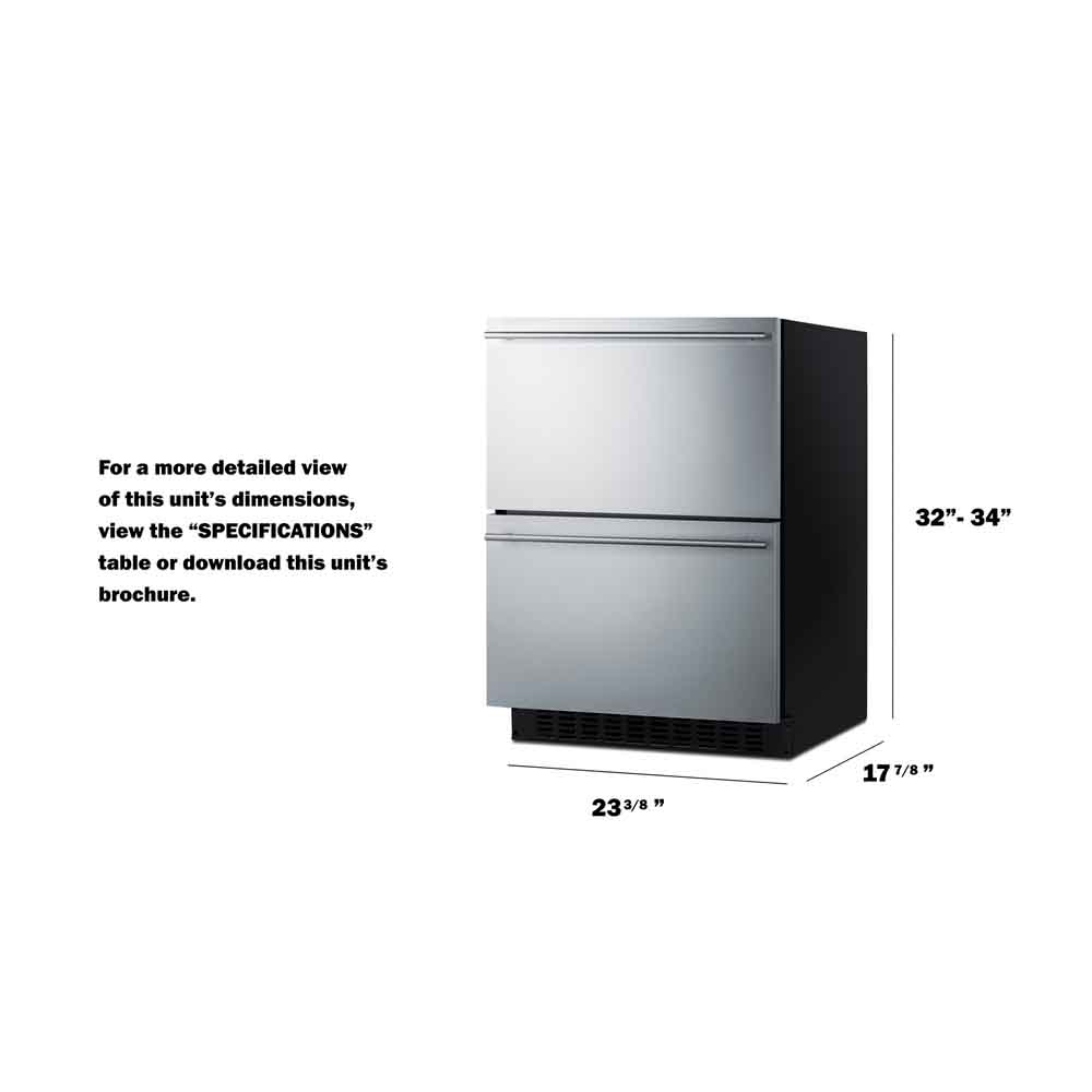 Summit | ASDR2414 24" Wide 2-Drawer All-Refrigerator