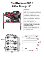 Load image into Gallery viewer, Olympic Equipment 9,000 lb 6-Car 3-Level Storage Parking Lift 4032-6