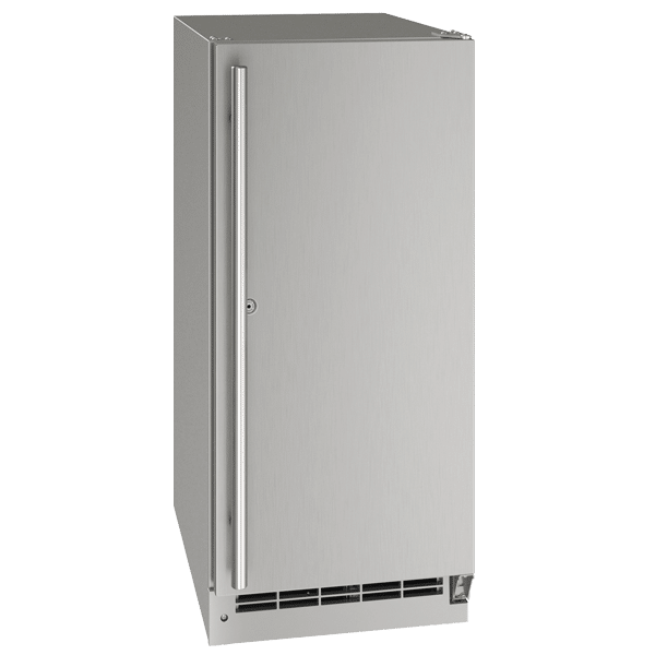 U-Line | 15” 3.1 Cu. Ft. Outdoor Rated Stainless Steel Solid Door Refrigerator with Lock