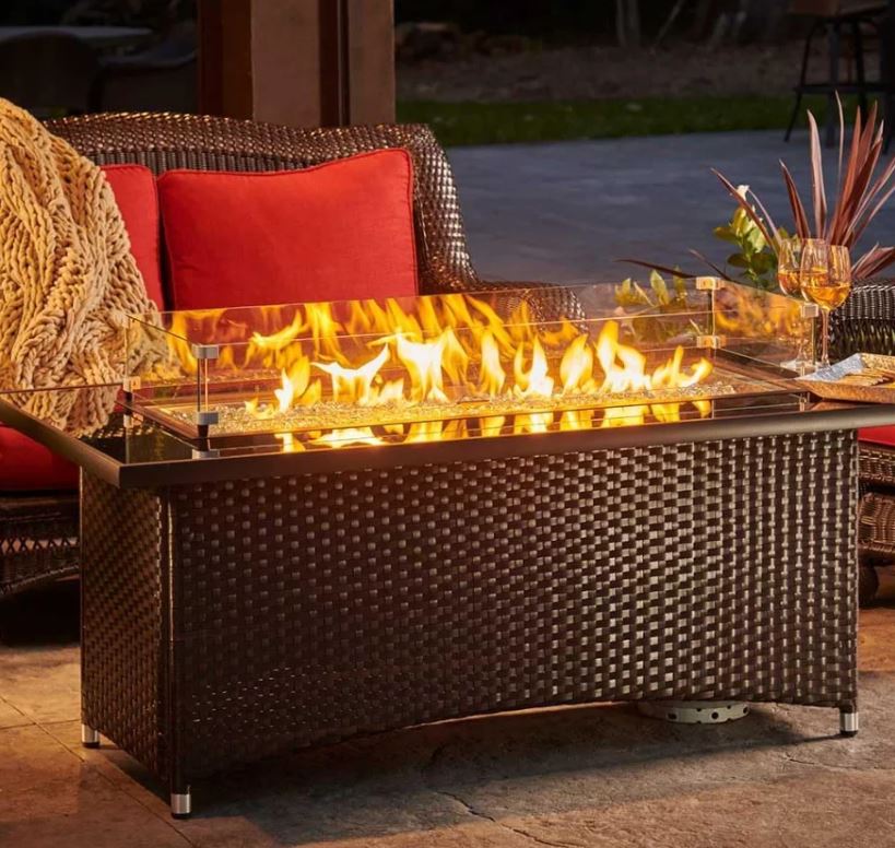The Outdoor GreatRoom Company Montego 59-Inch Linear Propane Gas Fire Pit Table