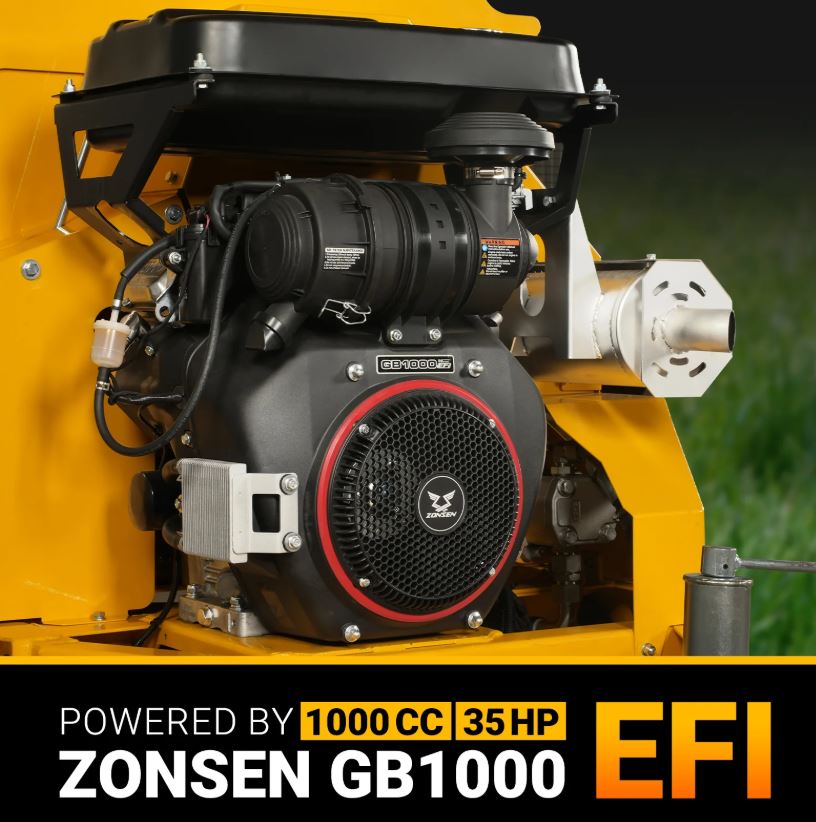35hp 1000cc ZONSEN E-Start 8 inch Gas Powered Commerical Wood Chipper with Intelligent Hydraulic Feeding System , CROBA TX1000
