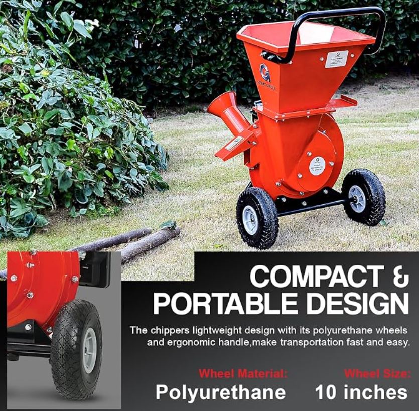 GreatCircleUSA Commercial Heavy Duty 15HP Gas Powered Wood Chipper Shredder 420cc