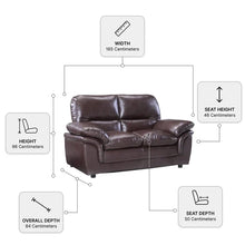 Load image into Gallery viewer, Verona Brown Leather 3+2 Seater Sofa Set Collection